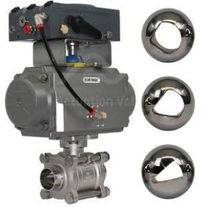 Hygienic Weld OD Electro Pneumatic V-Ball Control Valves Cavity Filled
